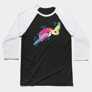 Rainbow Sea Turtle Baseball T-Shirt